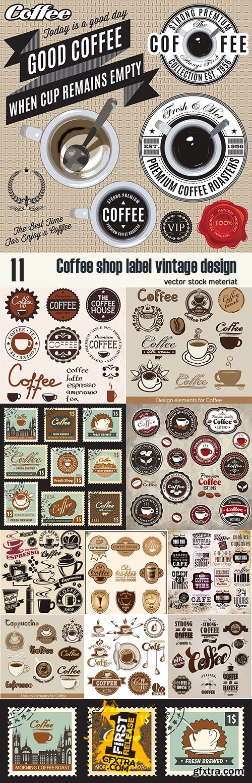 Coffee shop label vintage design