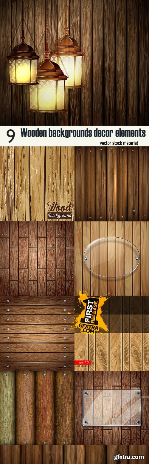 Wooden backgrounds decor elements