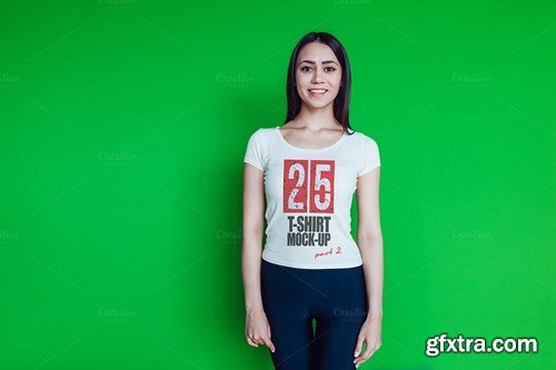 CreativeMarket - 25 T-Shirts Mock-Up (Part 2)