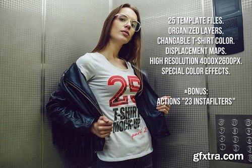 CreativeMarket - 25 T-Shirts Mock-Up (Part 2)