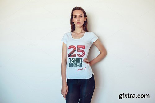 CreativeMarket - 25 T-Shirts Mock-Up (Part 2)