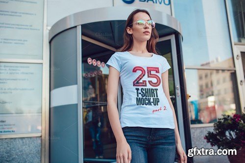 CreativeMarket - 25 T-Shirts Mock-Up (Part 2)