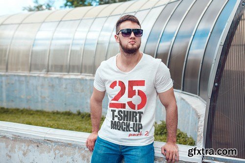 CreativeMarket - 25 T-Shirts Mock-Up (Part 2)