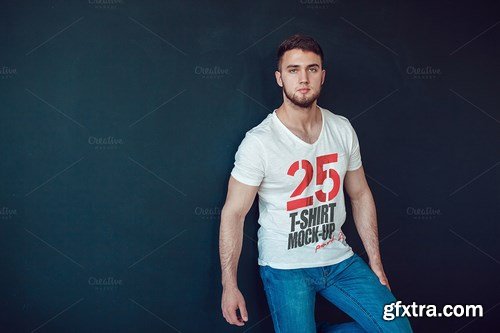 CreativeMarket - 25 T-Shirts Mock-Up (Part 2)