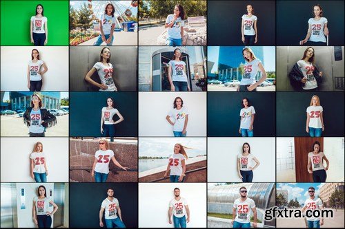 CreativeMarket - 25 T-Shirts Mock-Up (Part 2)