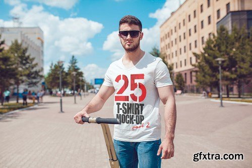 CreativeMarket - 25 T-Shirts Mock-Up (Part 2)