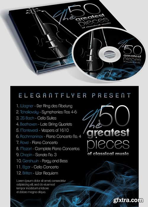 Classical music CD Cover PSD Template