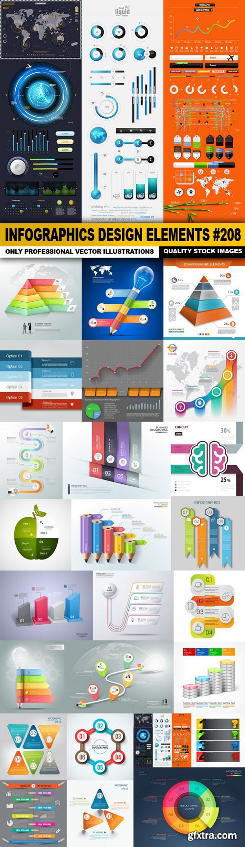 Infographics Design Elements #208 - 25 Vector