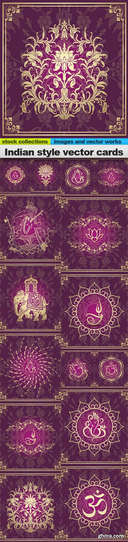 Indian style vector cards, 15 x EPS