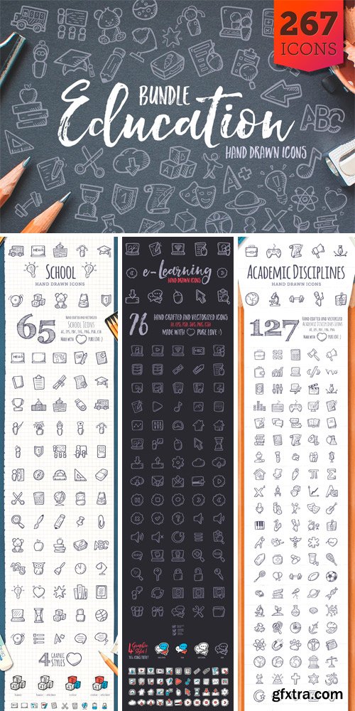 CM 759855 - Education Bundle Hand Drawn Icons