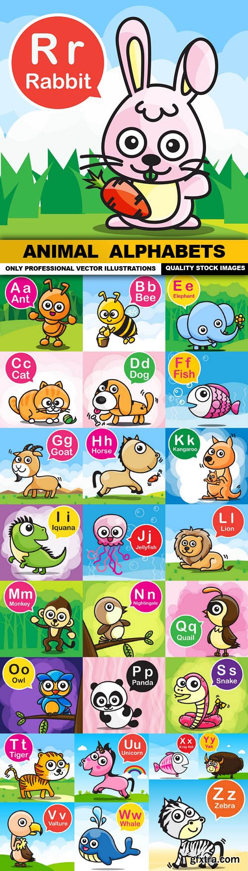 Animal Alphabets - 26 Vector