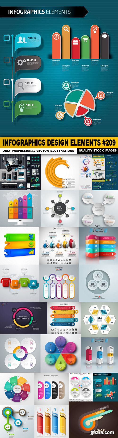 Infographics Design Elements #209 - 25 Vector