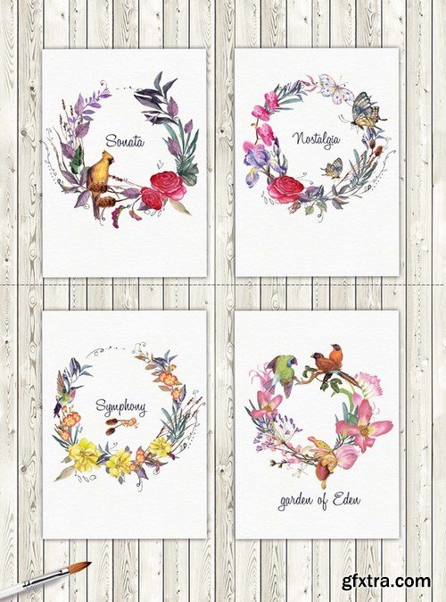 CM - Watercolor floral wreaths vol.2 690045