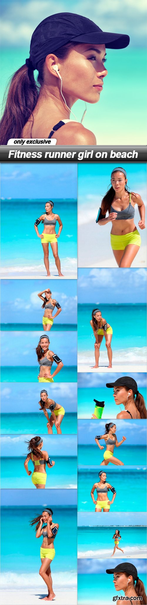 Fitness runner girl on beach - 14 UHQ JPEG