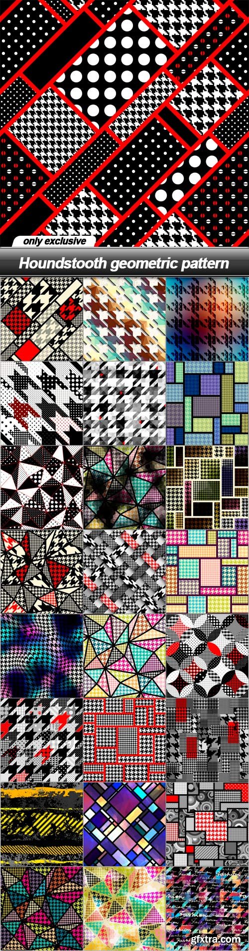 Houndstooth geometric pattern - 25 EPS