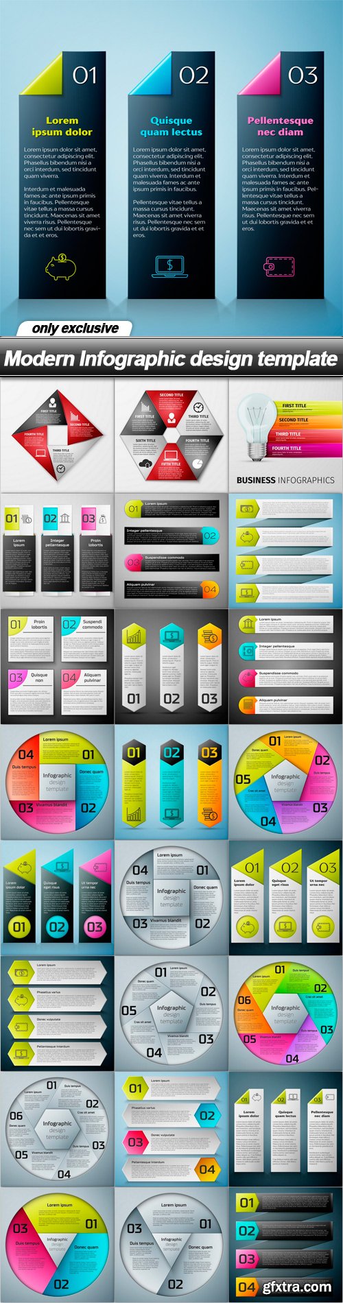 Modern Infographic design template - 25 EPS