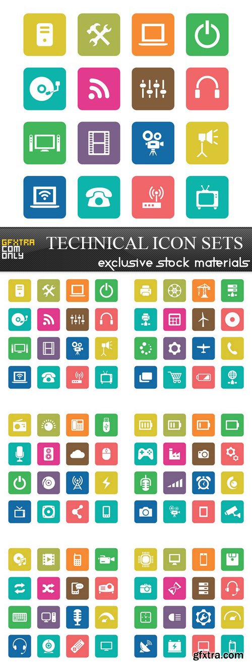 Technical Icon Sets - 6xEPS