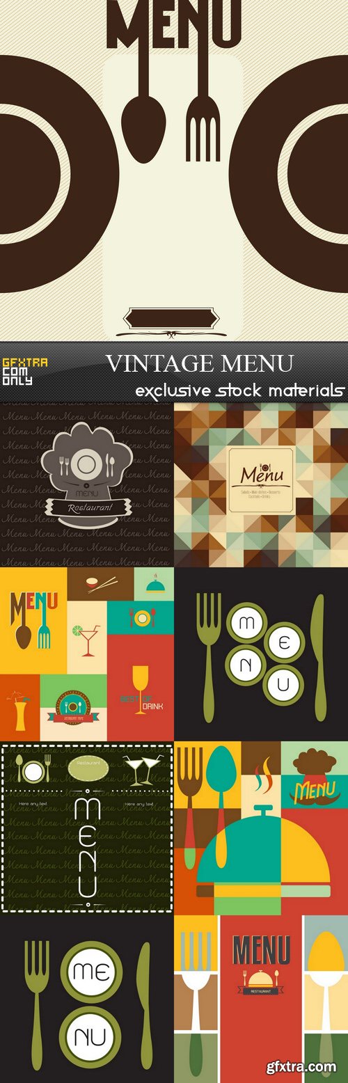 Vintage Menu - 9xEPS