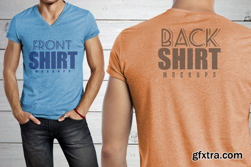 CM - 6 FRONT & BACK SHIRT MOCKUPS - 784280