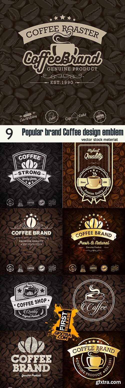 Popular brand Coffee design emblem