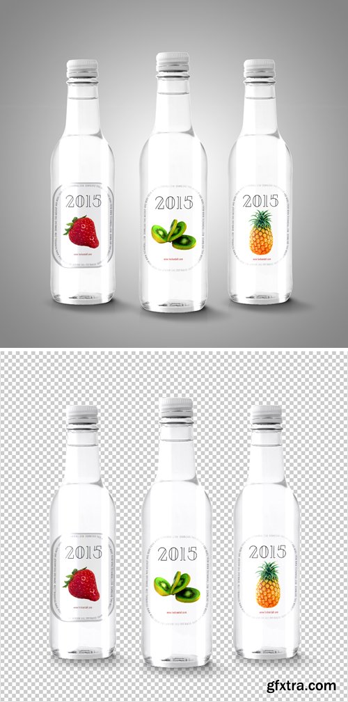 Glass Bottle with Label Mockup