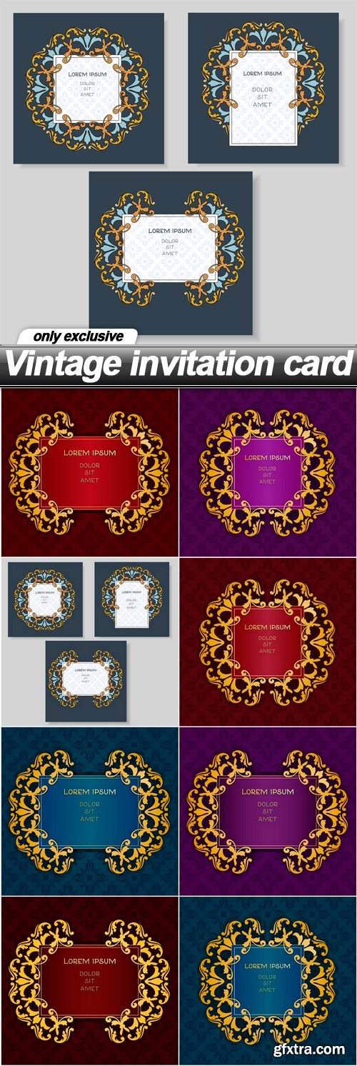 Vintage invitation card - 8 EPS