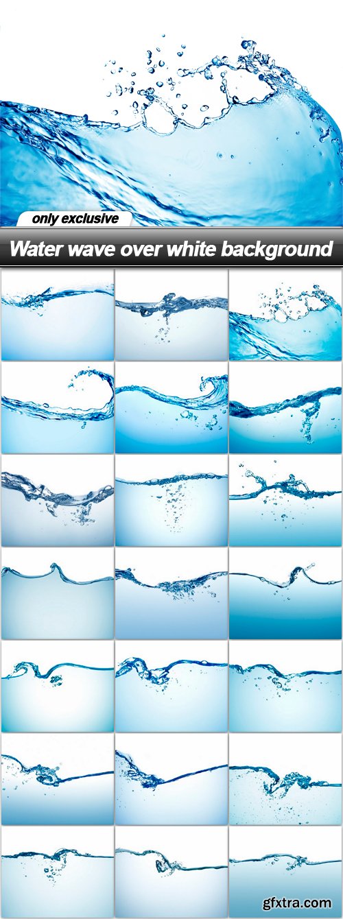 Water wave over white background - 21 UHQ JPEG