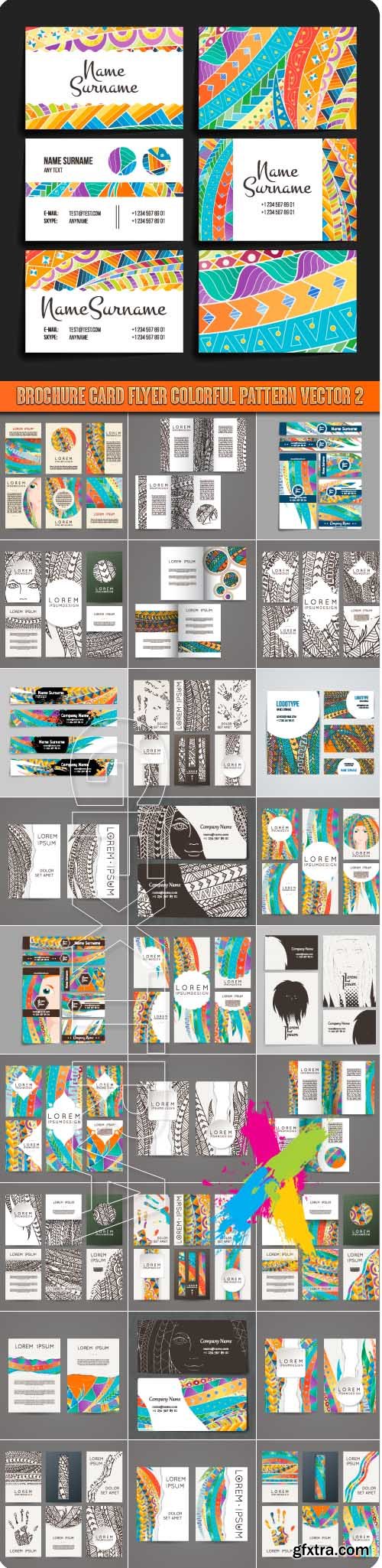 Brochure card flyer colorful pattern vector 2