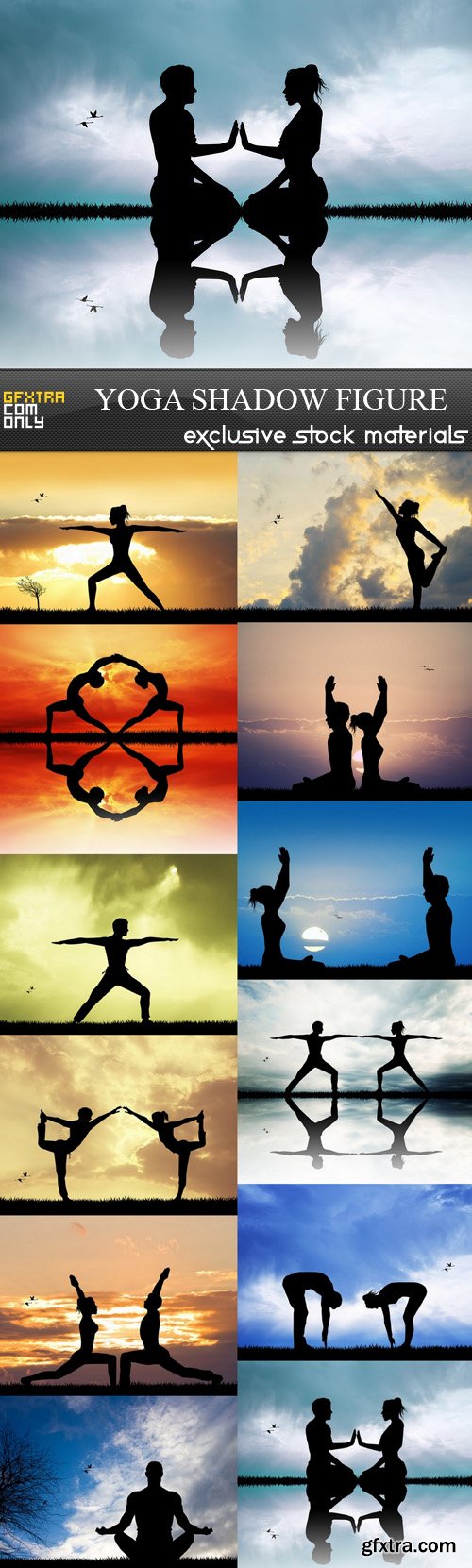 Yoga Shadow Figure - 12 UHQ JPEG