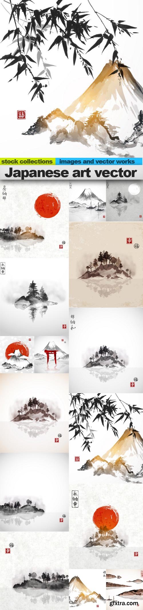 Japanese art vector 2, 15 x EPS