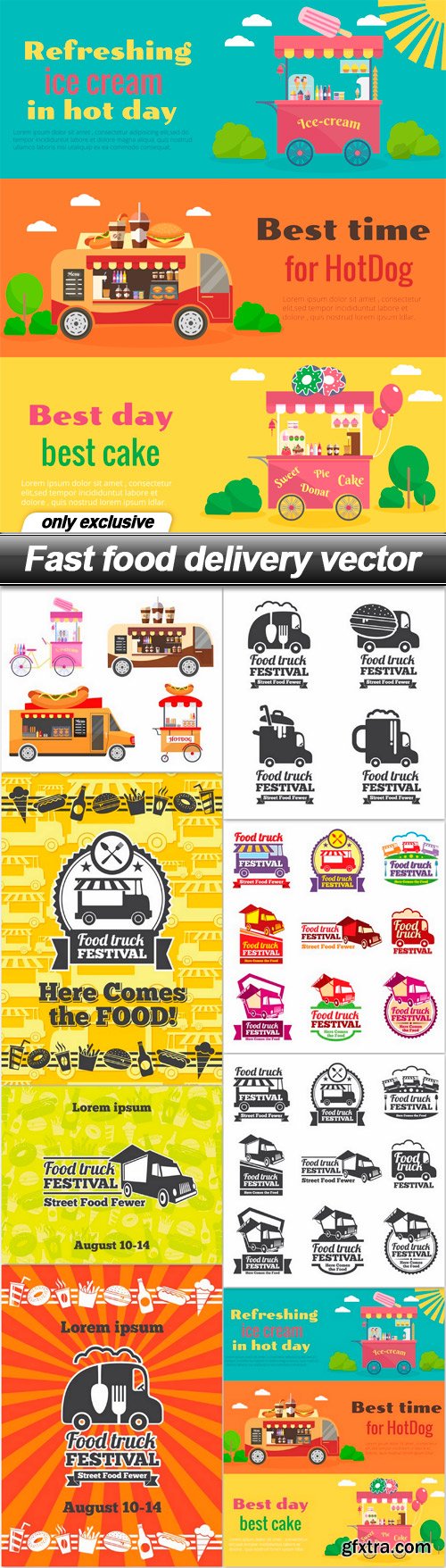 Fast food delivery vector - 8 EPS