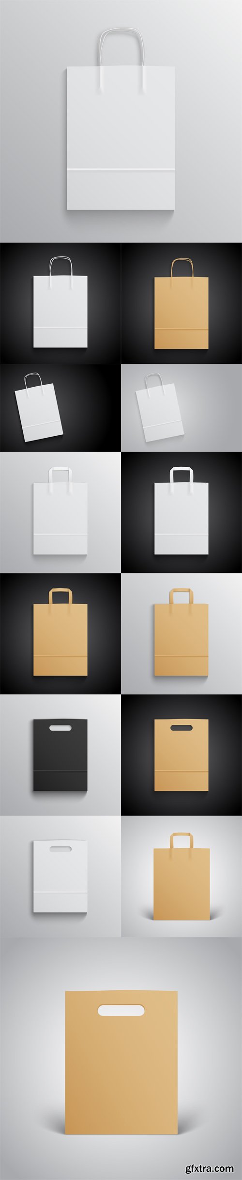 Vector Set - Paper Bag Mockup with Handles