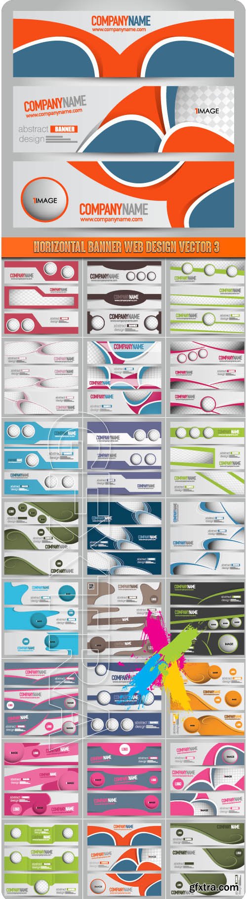 Horizontal banner web design vector 3