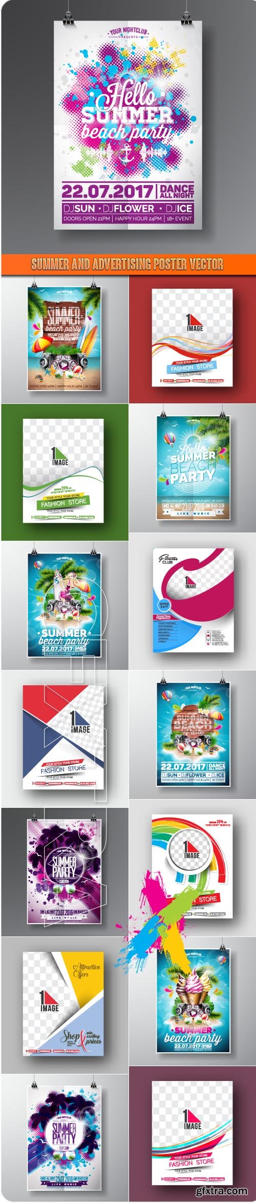Summer and advertising poster vector