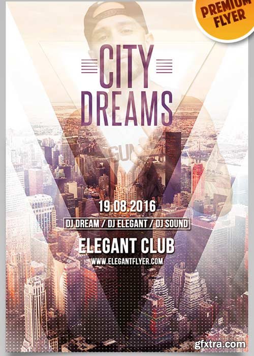 City Dreams Flyer PSD Template + Facebook Cover