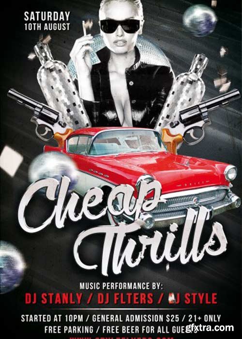 Cheap Thrills Party PSD Flyer Template