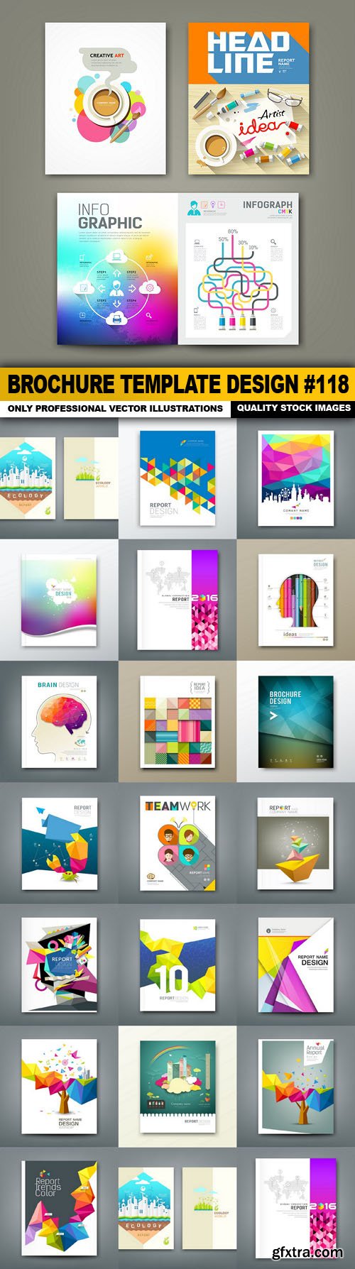 Brochure Template Design #118 - 20 Vector