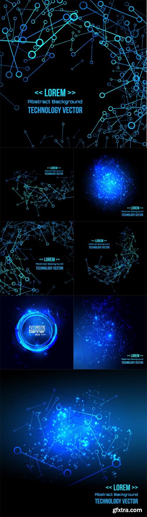 Vector Set - Technology Futuristic Digital Background