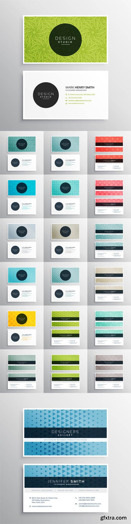 Vector Set - Modern and Elegant Pattern Business Card Templates