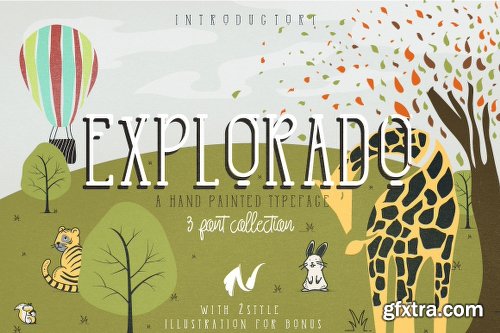 CreativeMarket Explorado Typeface + Bonus 755599