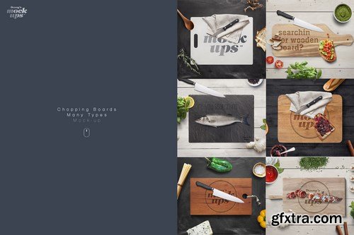 CreativeMarket - Cutting Board Many Types Mockup 791229