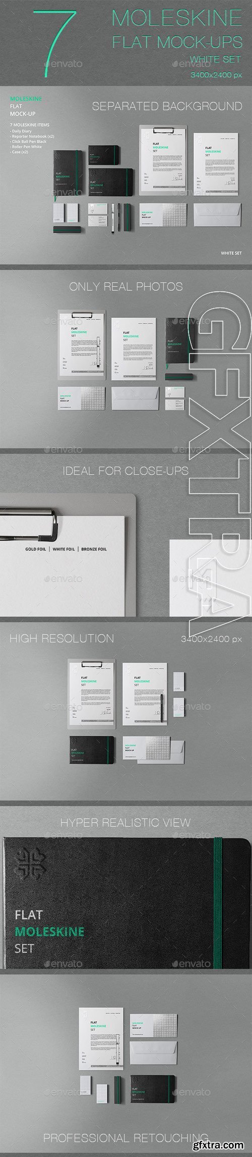 GraphicRiver - Moleskine Flat Mockup / Stationery / Branding 11650535