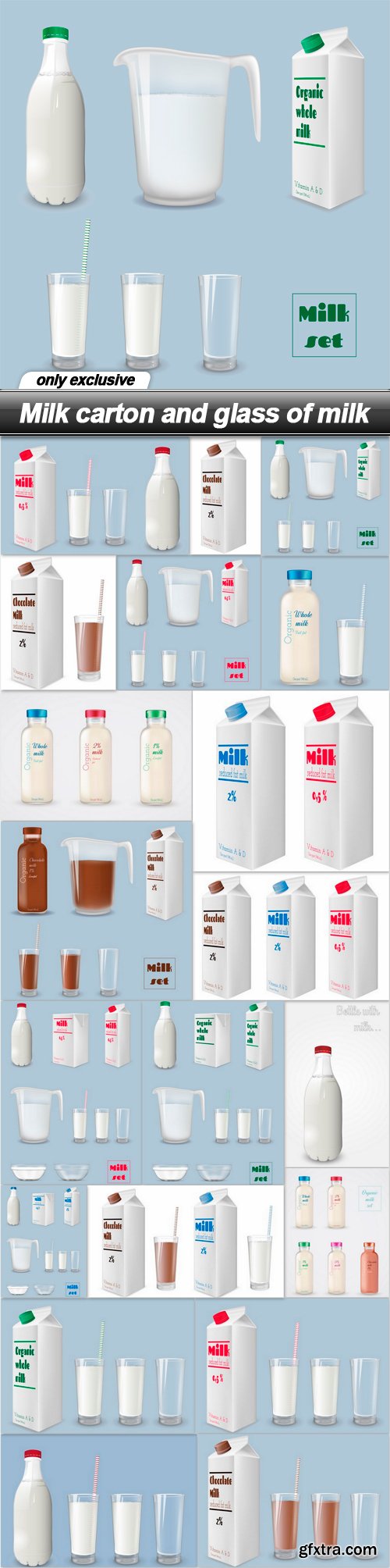 Milk carton and glass of milk - 20 EPS