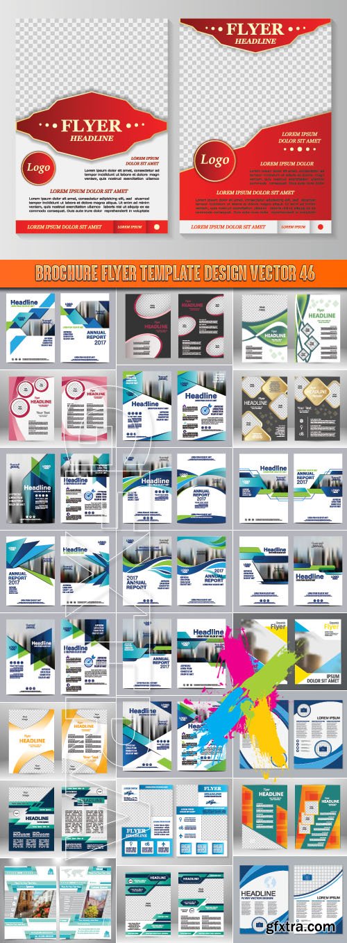 Brochure flyer template design vector 46