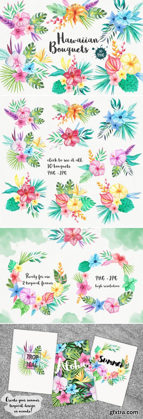 CM - Tropical Bouquets Clipart Set 727712