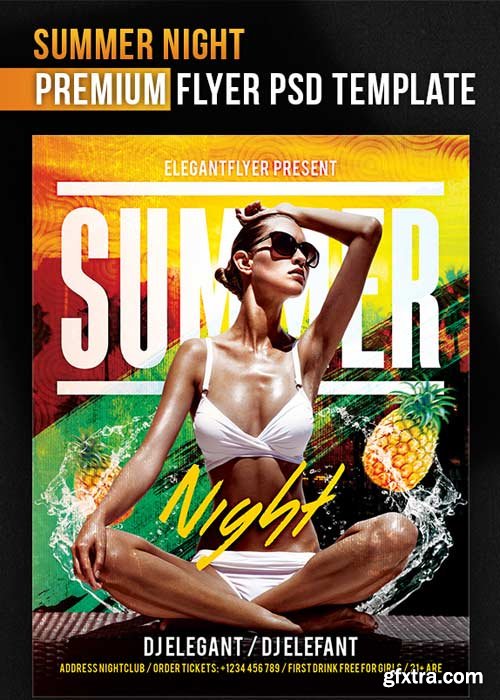 Summer Night Flyer PSD Template + Facebook Cover