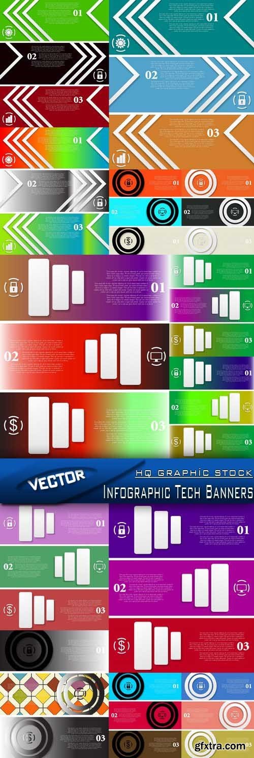 Stock Vector - Infographic Tech Banners