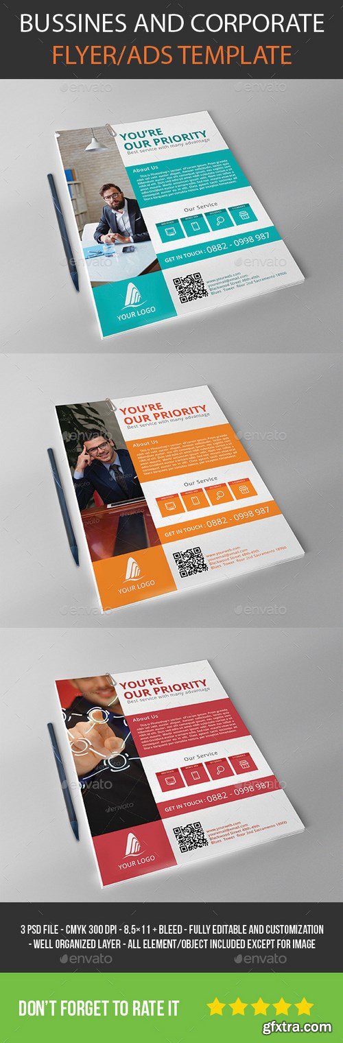 Graphicriver - Simple/Flat Corporate Flyer Template 10269375