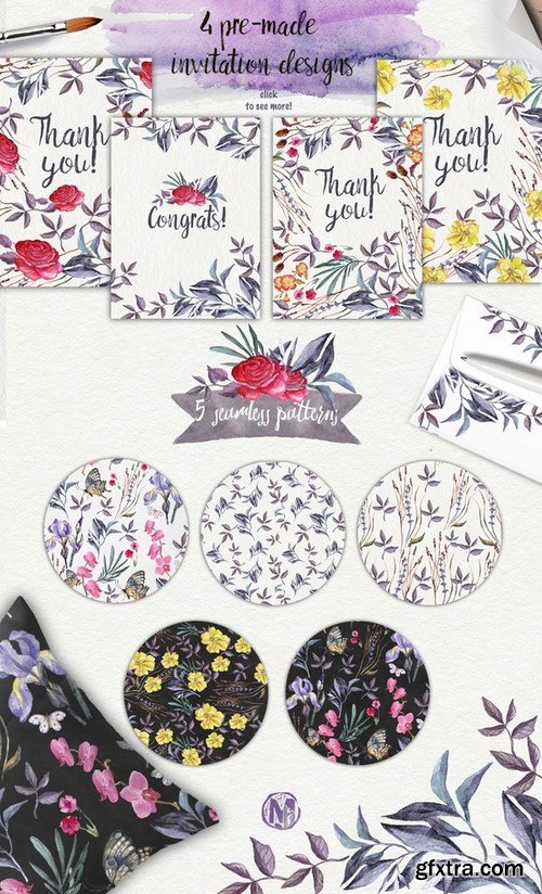 CM - 85%OFF! Wild aquarelle flowers vol.3 690054