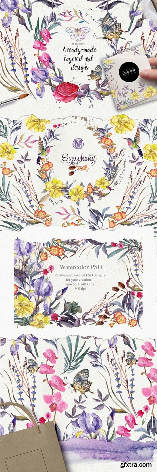 CM - 85%OFF! Wild aquarelle flowers vol.3 690054